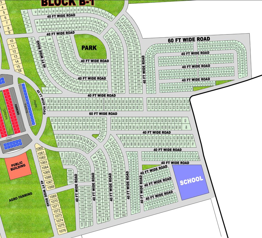Sector B, Block B-1, Plot 2 — block map