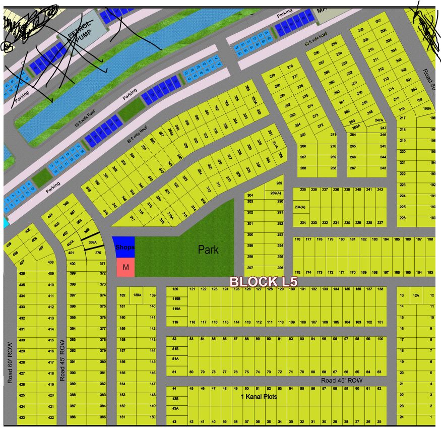 Sector L, Block L5, Plot 1 — block map
