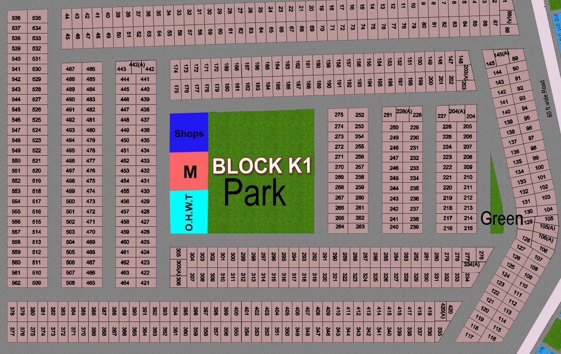 Sector K, Block K1, Plot 1 — block map