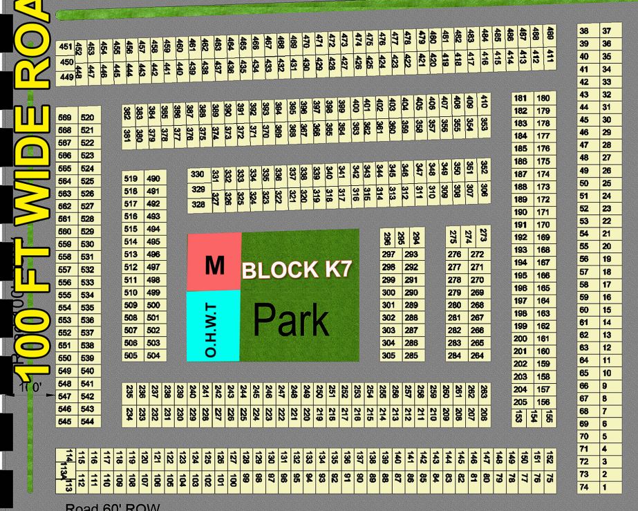 Sector K, Block K7, Plot 1 — block map