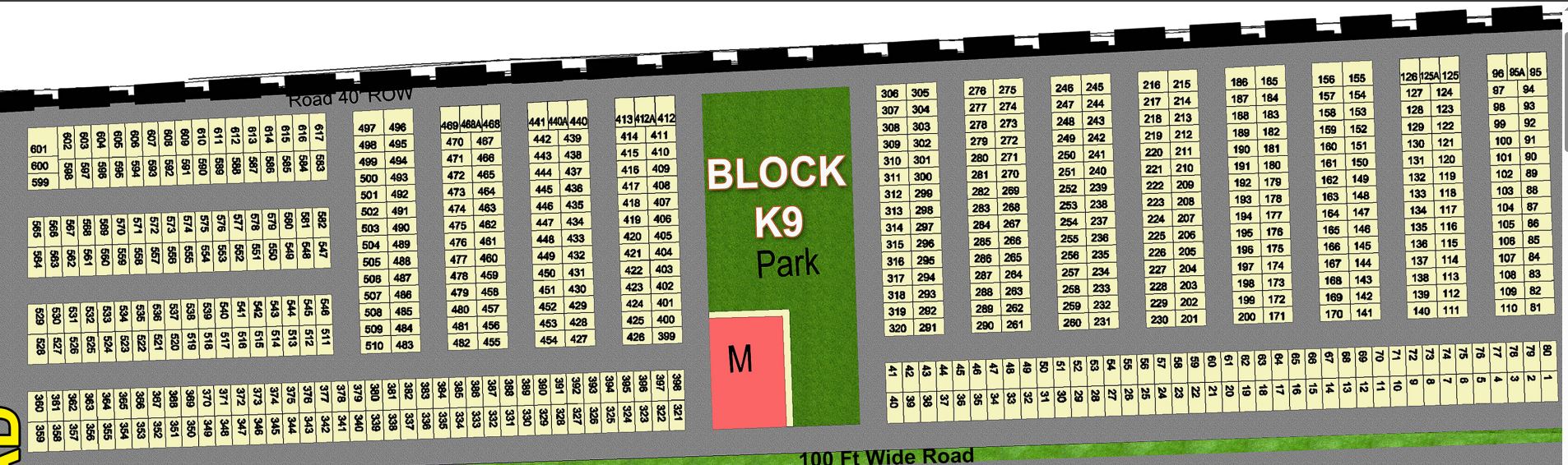 Sector K, Block K9, Plot 1 — block map