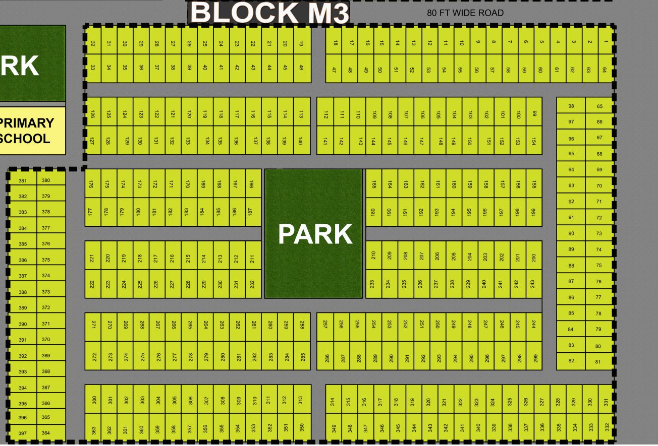 Sector M, Block M-3, Plot 1 — block map