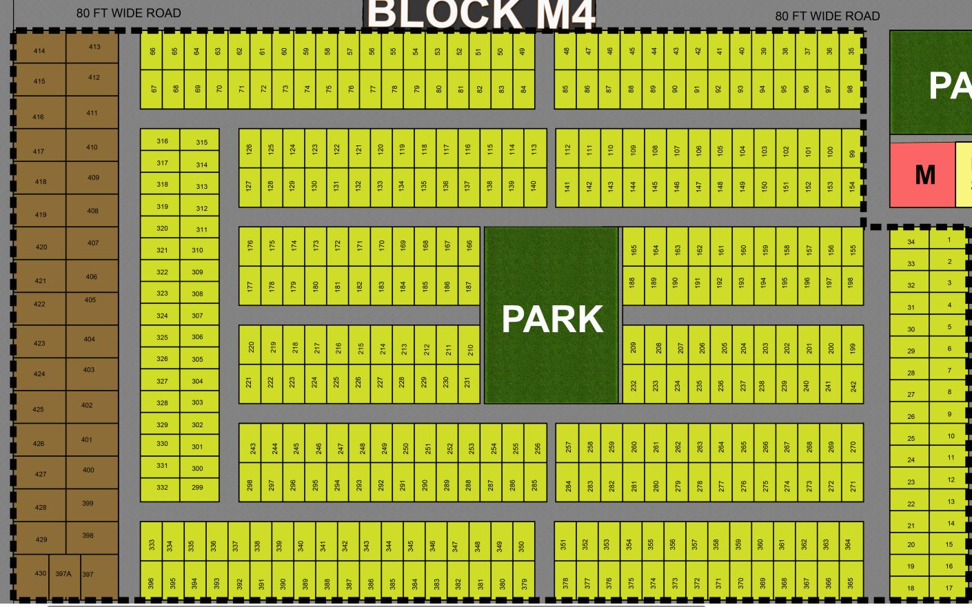 Sector M, Block M-4, Plot 1 — block map